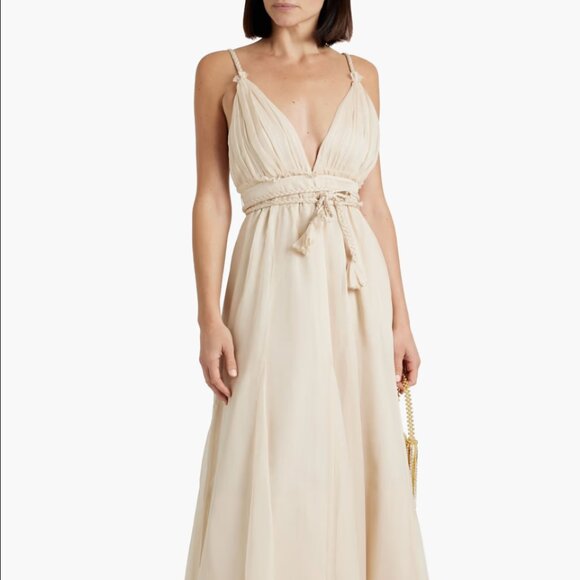 NWT! ALICE + OLIVIA Carisa Belted Chiffon Gown Size 12 - Picture 1 of 9